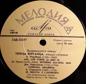 Teresa Berganza - Выдающиеся Певцы (1968)