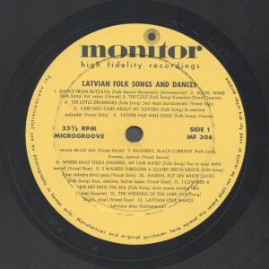 Various - Latvian Folk Songs And Dances (1958)