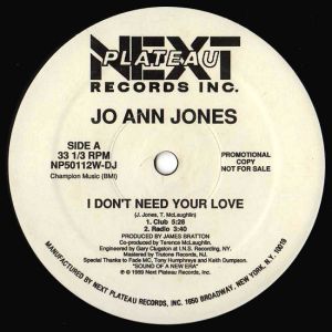 Jo Ann Jones - I Don't Need Your Love (1989)